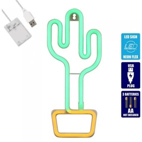 Διακοσμητικό Φωτιστικό Neon Led Cactus 78574 Globostar 78574 Πράσινο