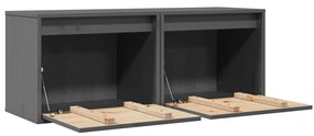 vidaXL Ντουλάπια Τοίχου 2 τεμ. Γκρι 45x30x35 εκ από Μασίφ Ξύλο Πεύκου