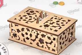 Σετ των 2 Intra απο ξύλο plywood 3mm-4mm πάχος - Διακοσμητικό Ξύλινο Κουτί Δώρου Κοπή Laser Δίασταση 15x15 cm INTRAFABR-115294684