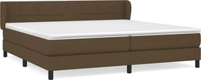 vidaXL Κρεβάτι Boxspring με Στρώμα Σκούρο Καφέ 200x200 εκ. Υφασμάτινο