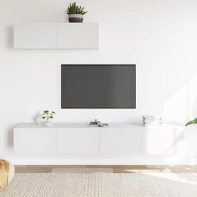 vidaXL Σετ Επίπλου Τηλεόρασης 3 Τεμαχίων Λευκό από Επεξεργασμένο Ξύλο
