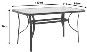 Τραπέζι Valor μέταλλο καφέ-γυαλί 140x80x70εκ 140x80x70 εκ.