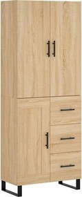 vidaXL Ντουλάπι Sonoma δρυς 69,5 x 34 x 180 εκ. από Επεξεργασμένο Ξύλο