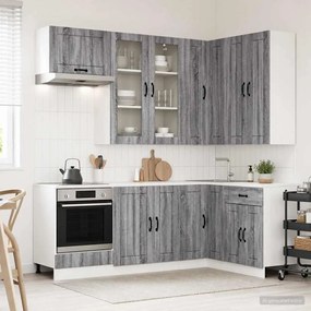 vidaXL Μονάδα κουζίνας LUCCA 8 pcs Γκρι Sonoma Επεξεργασμένο Ξύλο
