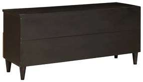 vidaXL Ντουλάπι TV Μαύρο και Χρυσό 100 x 33 x 46 εκ Μασίφ ξύλο μάνγκο