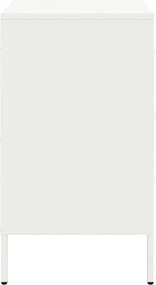 vidaXL Κομοδίνο Λευκό 36x39x68 εκ. από Χάλυβα