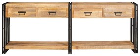 vidaXL Τραπέζι κονσόλας 2 pcs Καφέ Μασίφ ακατέργαστο ξύλο μάνγκο