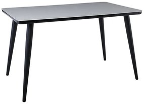 WOODWELL UNION Τραπέζι Τραπεζαρίας Κουζίνας, Μέταλλο Βαφή Μαύρο Γυαλί Άσπρο 130x80x75cm ΕΜ833,1