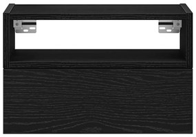vidaXL Κομοδίνο Επιτοίχιο mαύρο 45x26x28,5 εκ.