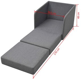 vidaXL Πολυθρόνα-Κρεβάτι Ανοιχτό Γκρι Υφασμάτινη