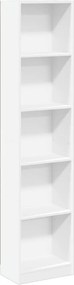 vidaXL Βιβλιοθήκη Λευκή 40x24x176 εκ. από Επεξεργασμένο Ξύλο