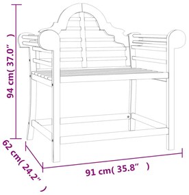 Καρέκλες Κήπου 2 τεμ. 91 x 62 x 94 εκ. από Μασίφ Ξύλο Teak - Καφέ