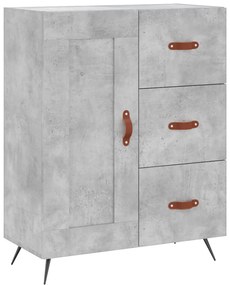 vidaXL Ντουλάπι Γκρι Σκυροδέματος 69,5x34x180 εκ. Επεξεργασμένο Ξύλο