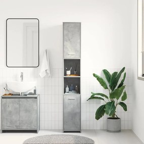 vidaXL Στήλη Μπάνιου Γκρι Σκυροδέματος 30x30x183,5 εκ. Επεξεργ. Ξύλο