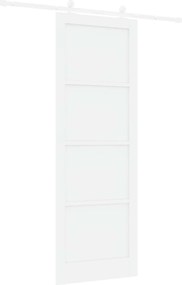 vidaXL Συρόμενη Πόρτα Λευκό 83 x 232 εκ. Μασίφ Ξύλο Πεύκου