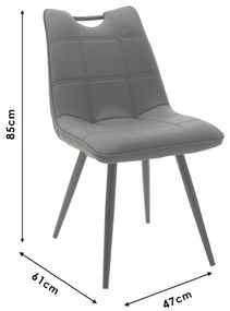 Καρέκλα Nely PU καφέ antique-μαύρο πόδι 47x61x85 εκ.