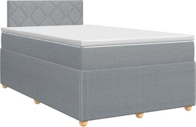 vidaXL Κρεβάτι box spring με στρώμα Ανοιχτό γκρι 120 x 200 cm Ύφασμα