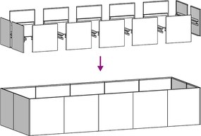 vidaXL Ζαρντινιέρα Λευκή 200x80x40 εκ. από Χάλυβα