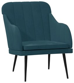 vidaXL Πολυθρόνα Μπλε 63 x 76x 80 εκ. Βελούδινη