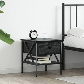 vidaXL κομοδίνο  Μαύρη δρυς 40x42x45 εκ Επεξεργασμένο ξύλο