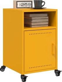 vidaXL Κομοδίνα 2 τεμ. Μουσταρδί 36x39x59 εκ. από Χάλυβα