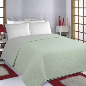 Κουβερλί Υπέρδιπλο (220x240) 2 Όψεων Silk Fashion Waves Mint-Grey