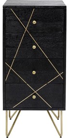 Συρταριέρα Χρυσή Vein 4 Συρτάρια 40x88εκ. 40x40x88εκ - Μαύρο
