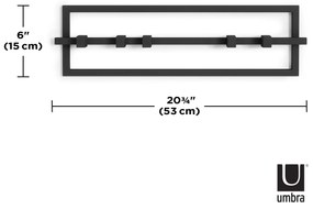 Umbra Cubiko μαύρη μεταλλική κρεμάστρα τοίχου 53Χ15εκ.