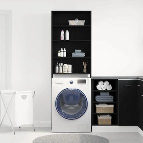 vidaXL Ντουλάπι πλυντηρίου Μαύρη Οξυά 64 x 24 x 190 εκ