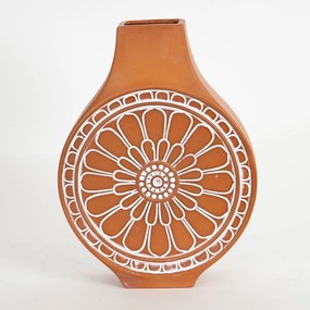Βάζο Κεραμικό 752-20227 21,3x8,1x28,7cm Terracotta-White Estheti Home Ceramic