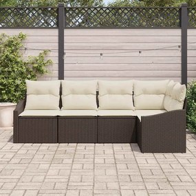 vidaXL Σετ Καναπέ με μαξιλάρι 5 pcs Καφέ συνθετικό ρατάν