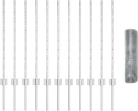 vidaXL Τεντώτο με στήριγμα Ασημί 0,8 x 25 m Ατσάλι