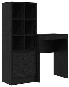 vidaXL Γραφείο με αποθηκευτικό χώρο με συρτάρι 2 pcs Μαύρη δρυς