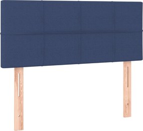 vidaXL Κρεβάτι Boxspring με Στρώμα Μπλε 120x190 εκ. Υφασμάτινο