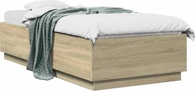 vidaXL Σκελετός Κρεβατιού Sonoma Δρυς 80 x 200 cm Επεξεργασμένο Ξύλο