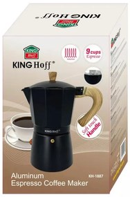 Καφετιέρα Kubinska Kinghoff KH 1887, 9 μπολ, 450 ml, Αλουμίνιο, Επαγωγή, Μαύρο.
