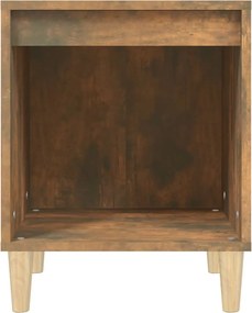vidaXL Κομοδίνα 2 τεμ. Καπνιστή Δρυς 40 x 35 x 50 εκ.