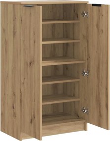 vidaXL Παπουτσοθήκη Αρτισιανή Δρυς 59x35x100,5 εκ. Επεξ. Ξύλο