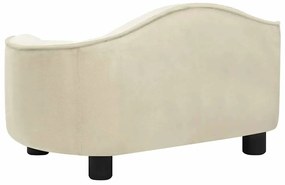 vidaXL Καναπές - Κρεβάτι Σκύλου Κρεμ 67 x 47 x 36 εκ. Βελουτέ