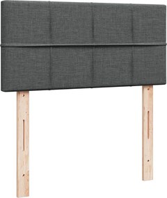 vidaXL Κρεβάτι Boxspring με Στρώμα Σκούρο Γκρι 90x200 εκ. Υφασμάτινο