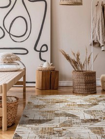 Χαλί FEATHERS BEIGE GOLD Σετ Κρεβατοκάμαρας (70 x 140 (2) + 70 x 230 εκ.)