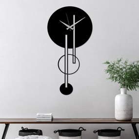 Decorative Metal Wall Clock Full Empty Black