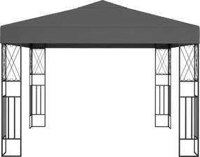 vidaXL Κιόσκι με Φωτάκια LED Ανθρακί 3 x 3 μ. Υφασμάτινο