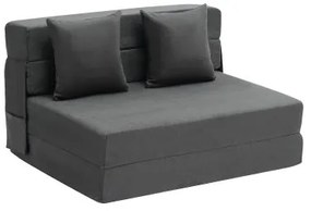 VEVOR Folding Sofa Bed 3-in-1 Foldable Couch Bed with 2 Pillows Dark Grey Twin