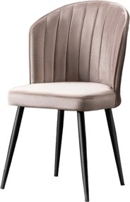 Καρέκλα 4τμχ Καπουτσίνο / Μαύρο RUBI 52x42x85