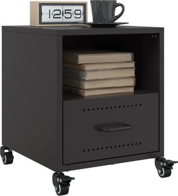 vidaXL Κομοδίνο Μαύρο 36x39x43,5 εκ. από Χάλυβα