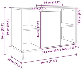 Ντουλάπι Μπάνιου Sonoma Δρυς 80 x 33 x 60 εκ. από Επεξεργ. Ξύλο - Καφέ