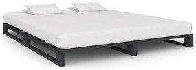 vidaXL Πλαίσιο Κρεβατιού Γκρι 180 x 200 εκ. Παλέτες Μασίφ Ξύλο Πεύκου