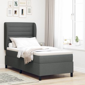 vidaXL κρεβάτι box spring με στρώμα σκούρο γκρι 80x200 εκ. ύφασμα
