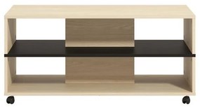 Τραπεζάκι σαλονιού SAVIO σε Light Port Oak - Μαύρο 101x55x48εκ. 101x55x48 εκ.